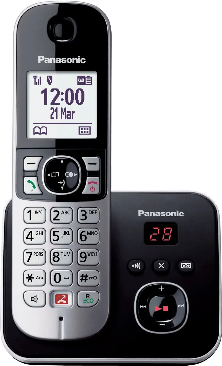 Panasonic KX-TG6863 DECT-telefoon met antwoordapparaat - 3 Handsets - Zwart/Zilver