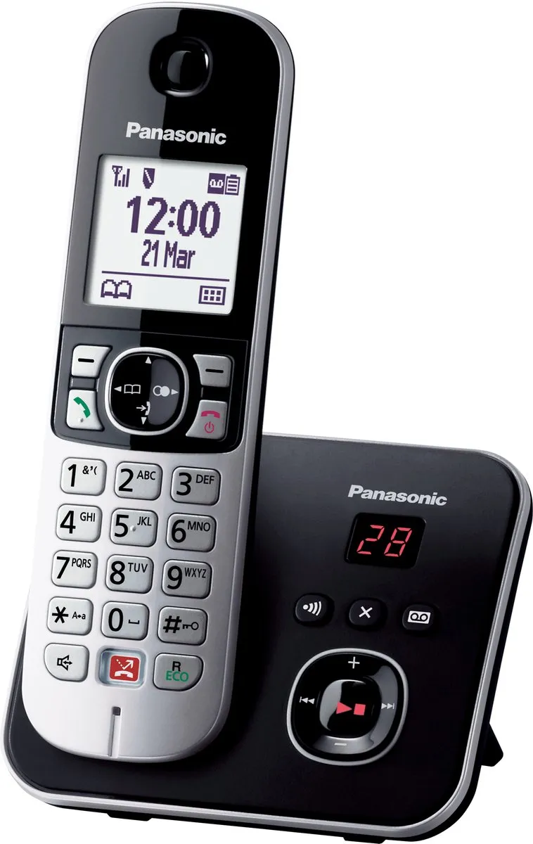 Panasonic KX-TG6863 DECT-telefoon met antwoordapparaat - 3 Handsets - Zwart/Zilver