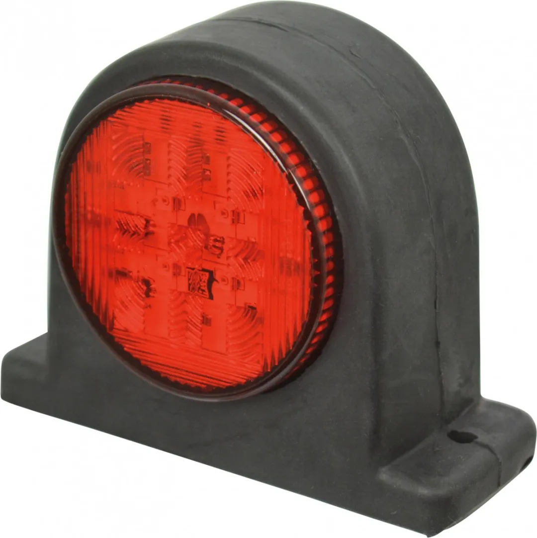 Carpoint LED Breedtelicht - Rechts - Rood/Wit- 10-30 Volt - 8 heldere LEDS – Rubberen behuizing - LED lamp Ø 50mm – Kabellengte 20cm - Afmeting voet 67x84 mm