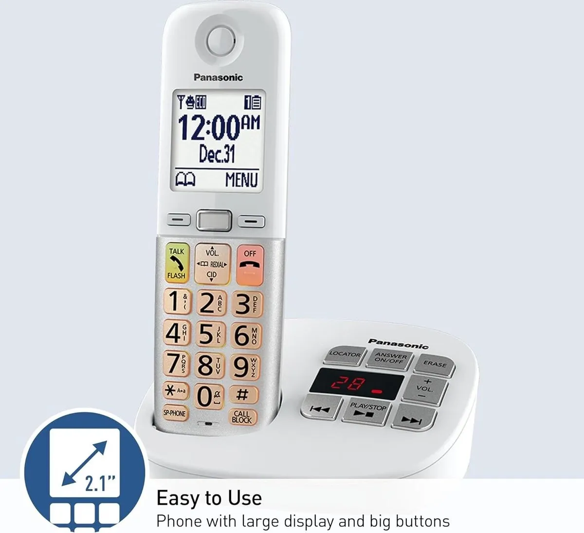 Panasonic KX-TGU432EXW Telefoon - 2 Handsets Wit/Zilver