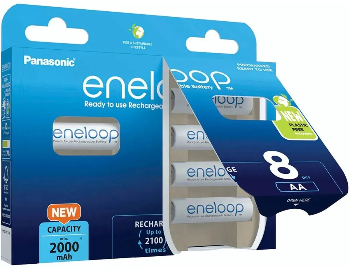 Panasonic eneloop AA Oplaadbare Batterijen 2000mAh - 8 Stuks