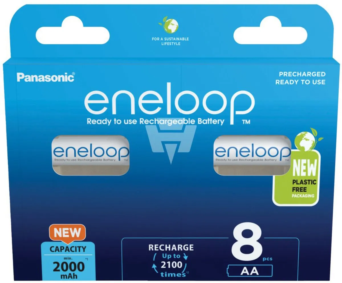 Panasonic eneloop AA Oplaadbare Batterijen 2000mAh - 8 Stuks