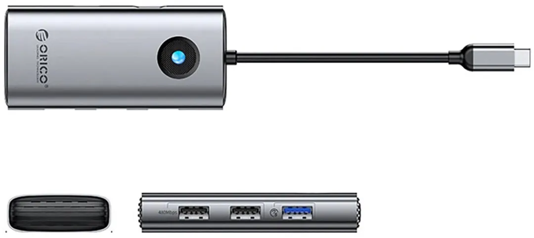 ORICO Hub PW11-5P USB-C - 1x USB-A 3.0 2x USB-A 2.0 1x HDMI - Transparant