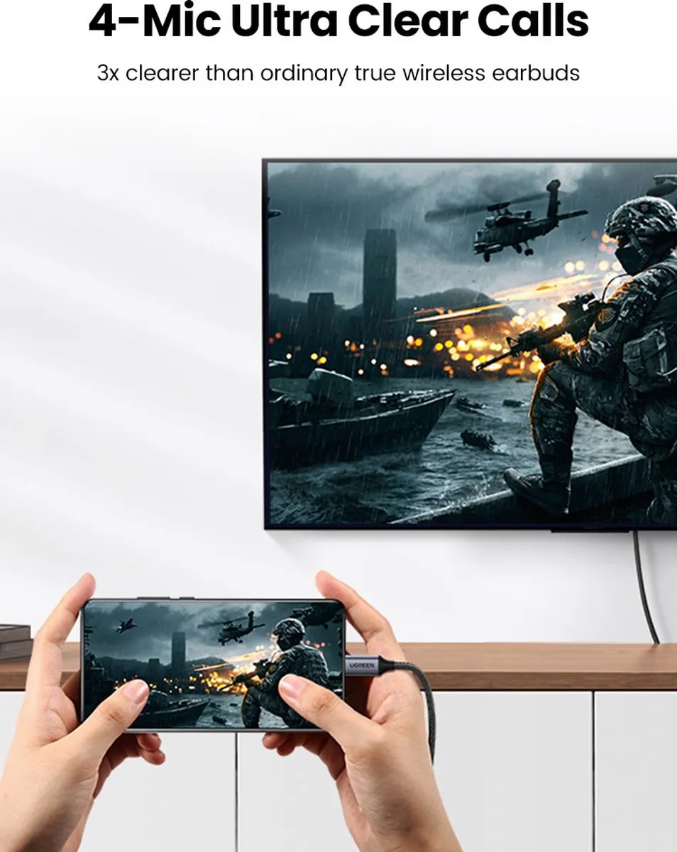 Ugreen USB-C naar HDMI Kabel 4K MM142-50570 - 1.5m - 60fps - Zwart - afbeelding 6 van 6
