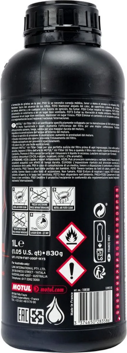 Motul A3 Motor Cross Enduro Luchtfilterolie 1L