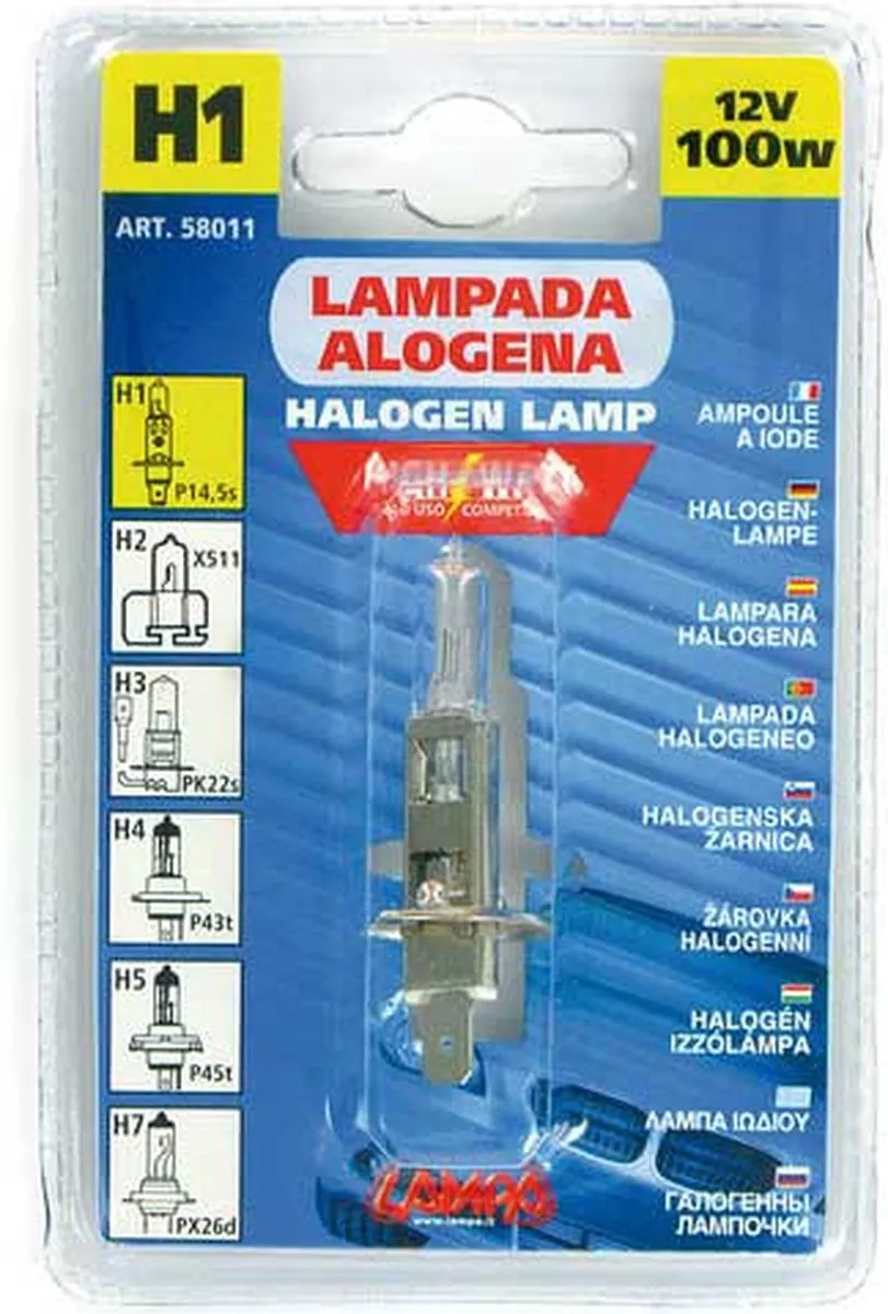 Lampa 12V Halogeenlamp H1 100W - P14,5s - Wit