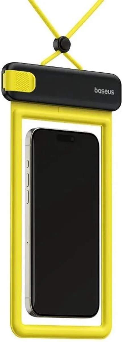Baseus Telefoonhoes Waterdicht IPX8 - 7.2 Inch - Geel/Zwart - afbeelding 6 van 6