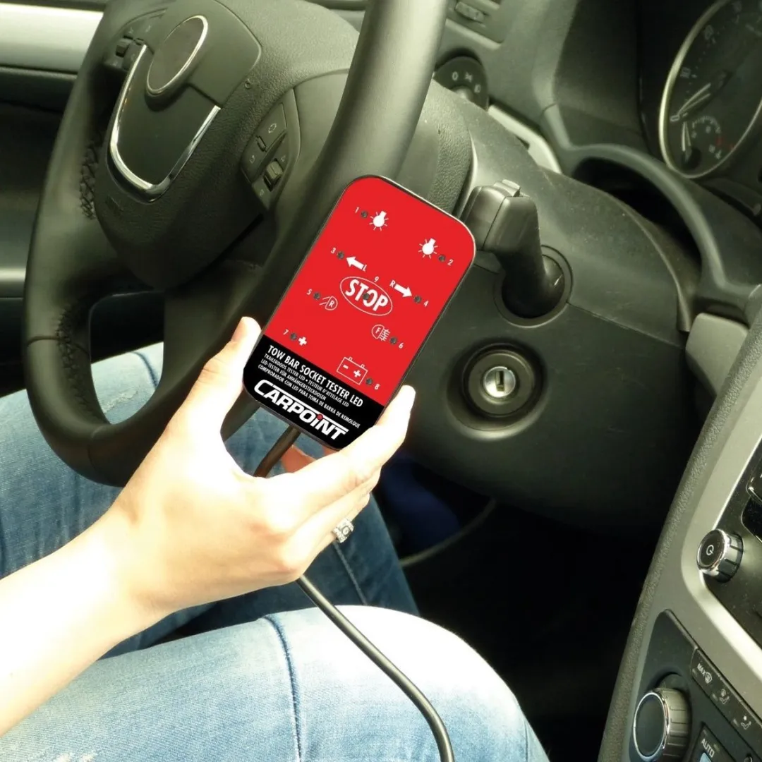 Carpoint Stekkerdoos Tester LED 12V - 330cm Kabel - Zwart