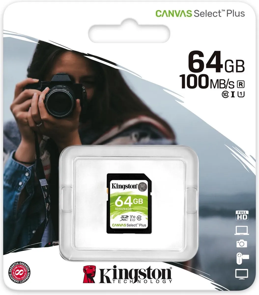Kingston Canvas Select Plus SDXC 64GB - Video Class V10 - afbeelding 4 van 6