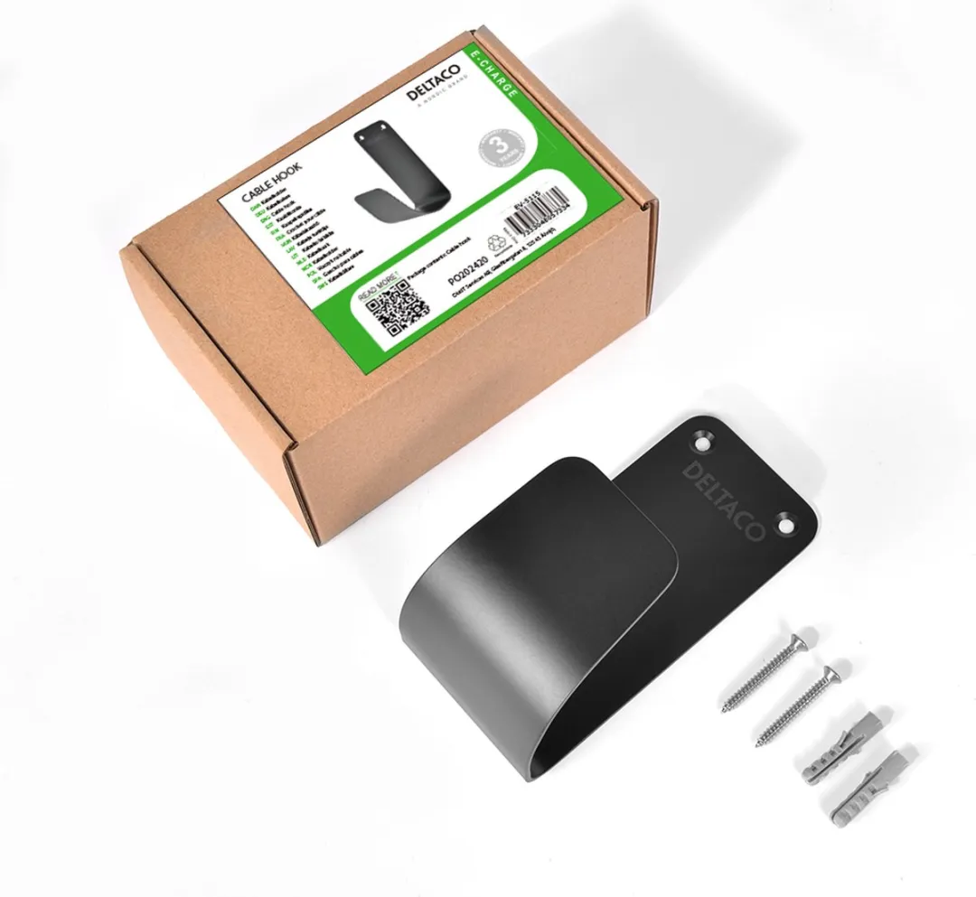 Deltaco EV-5115 Wandhouder Oplaadkabel Elektrische Auto - Metaal - Zwart