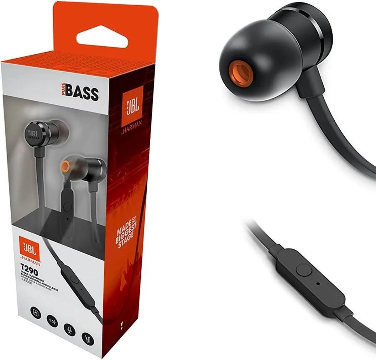 JBL Tune 290 In-Ear Oordopjes Bedraad - Zwart