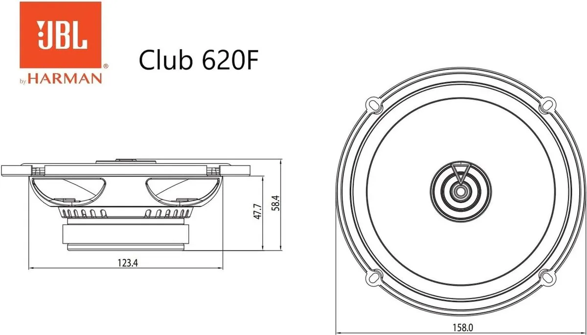 JBL Club 620F Autospeaker 165W - 2-Weg Coaxiaal - Set van 2 - afbeelding 6 van 6