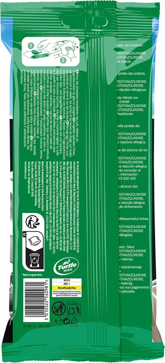 Turtle Wax Clear Vue Glasreinigingsdoekjes 24 Stuks
