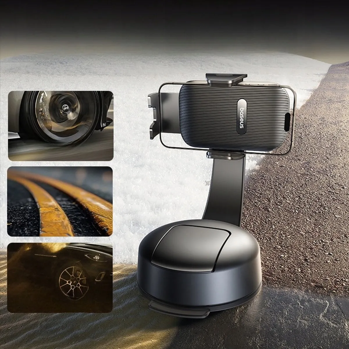 Baseus PrimeTrip C03 Autohouder Telefoon - 360° Zuignap - Zwart