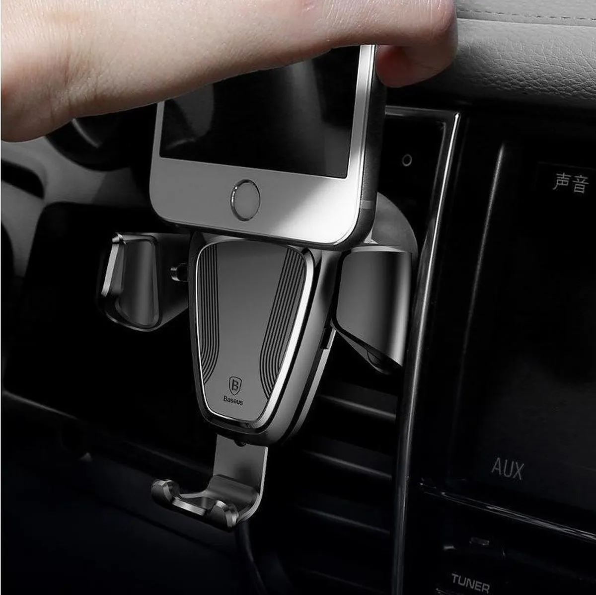 Baseus Osculum Type Gravity Car Mount Zwart - Universeel 8" - MPN 6953156268760
