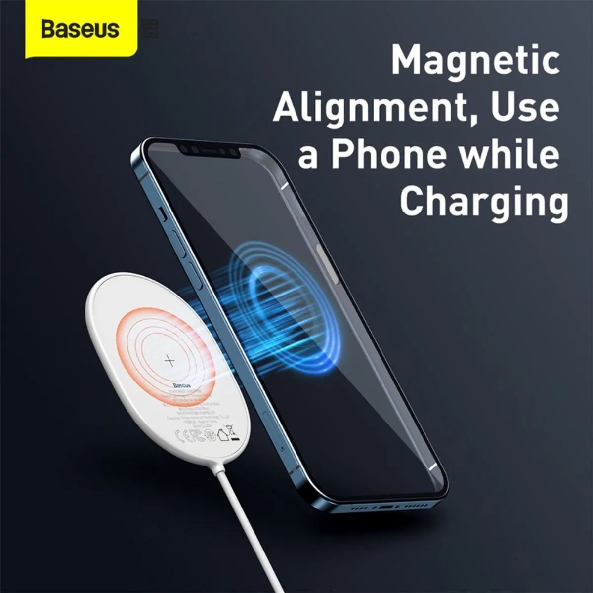 Baseus 10123-5 Magnetisch Draadloos Opladen Pad 15W - Wit