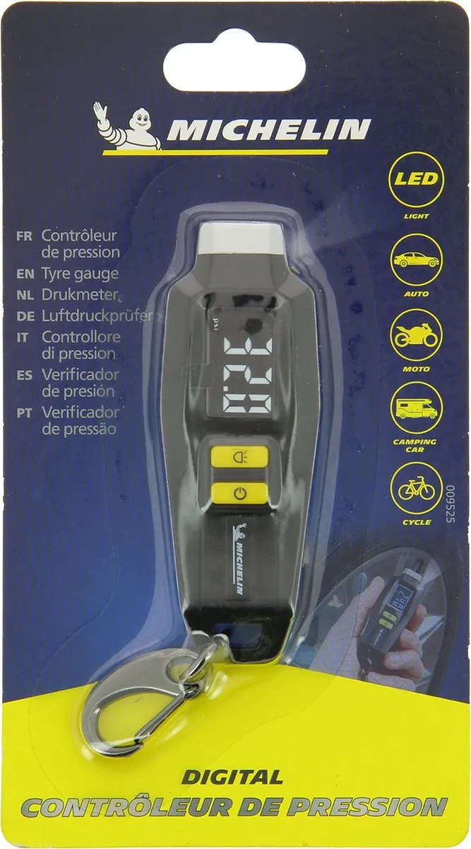 Michelin Digitaal Bandenspanningsmeter 0,05-7 bar - Zwart