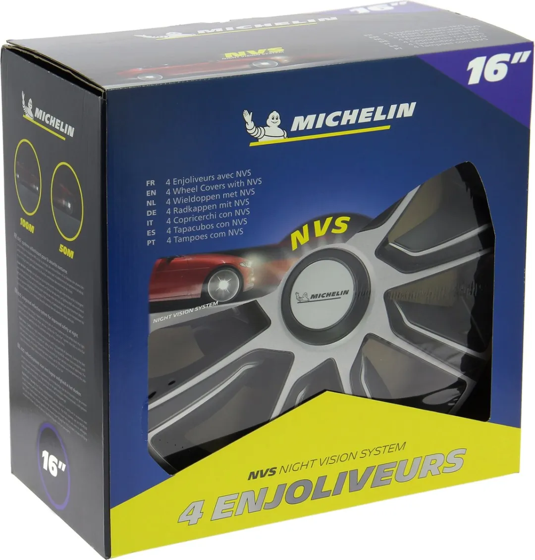 Michelin Wieldoppen 16 Inch - Zilver/Zwart - 4 Stuks