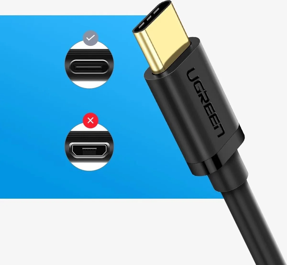 UGREEN USB 3.0 naar USB-C OTG-adapter - 30701 - Zwart - afbeelding 6 van 6