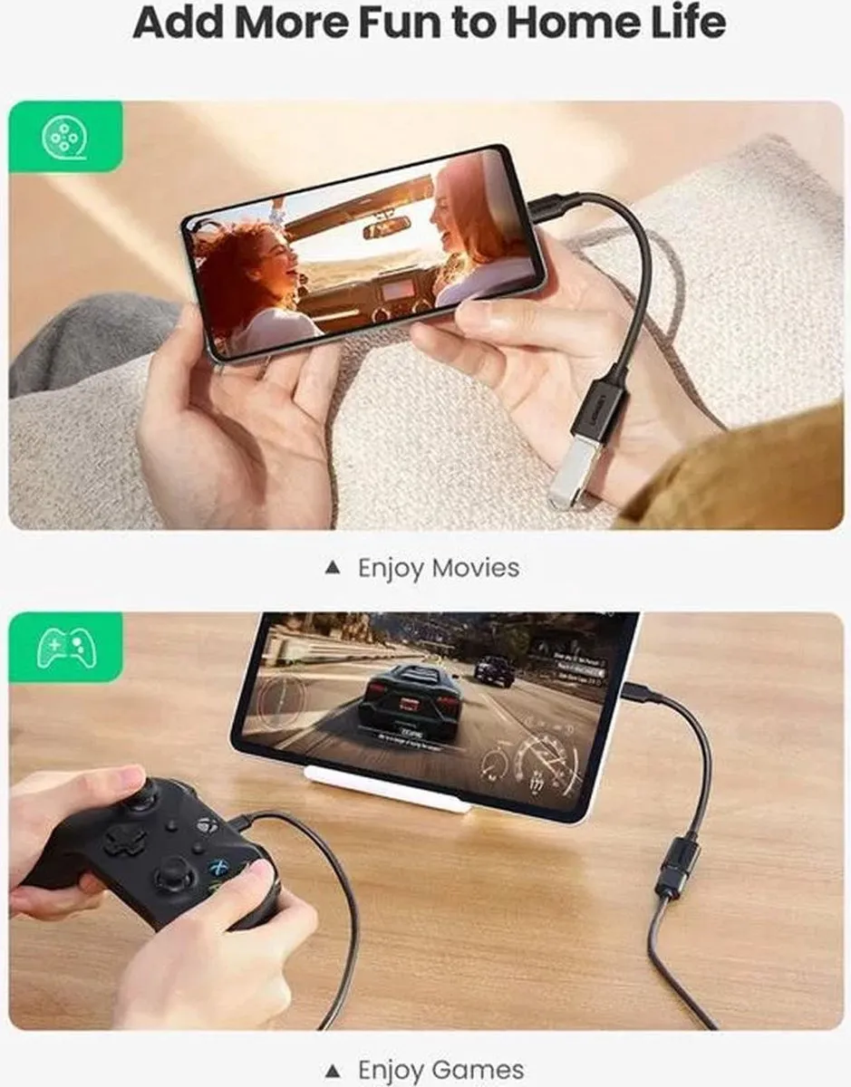 UGREEN USB 3.0 naar USB-C OTG-adapter - 30701 - Zwart
