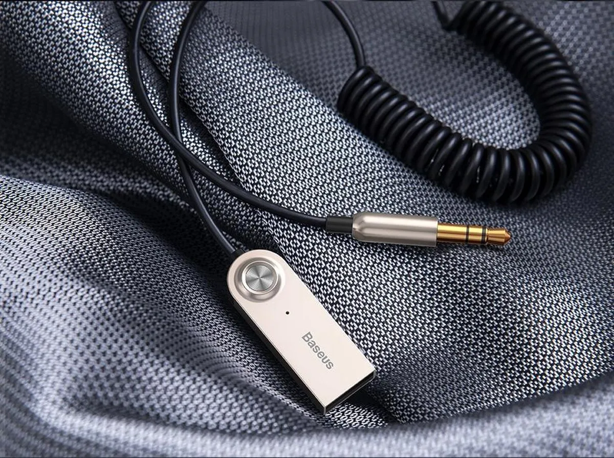 Baseus BA01 Bluetooth Audioadapter AUX - Zwart