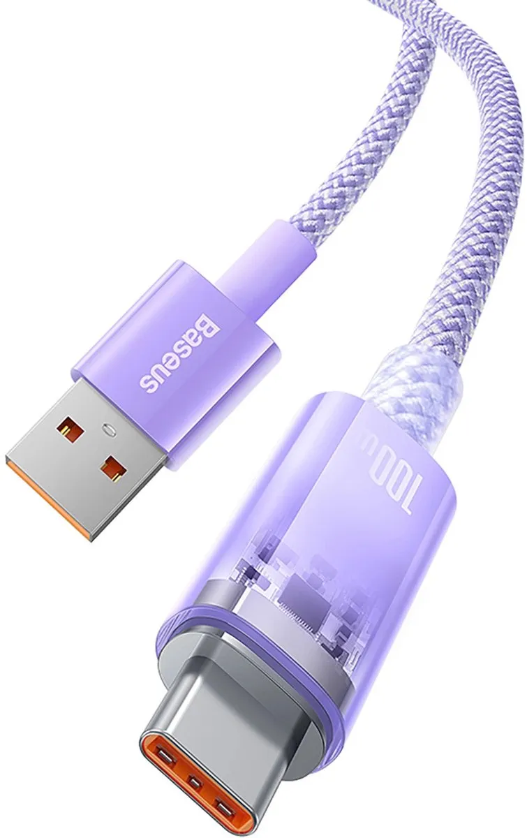 Baseus USB-A Kabel 100W 1m - Paars