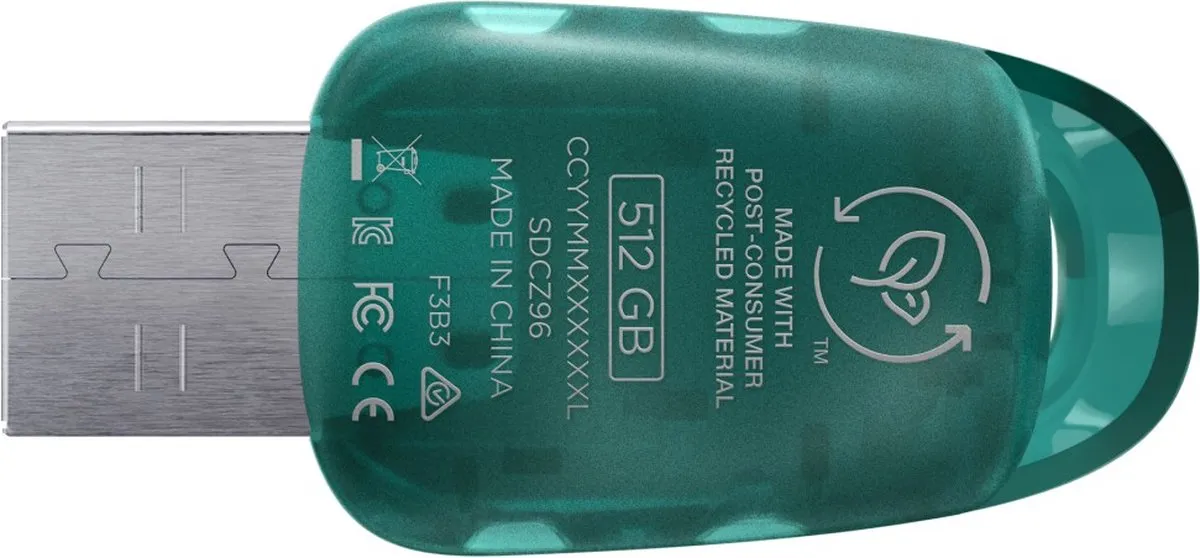 SanDisk Ultra Eco SDCZ96-256G-G46 USB-stick 256GB - Turquoise - afbeelding 6 van 6