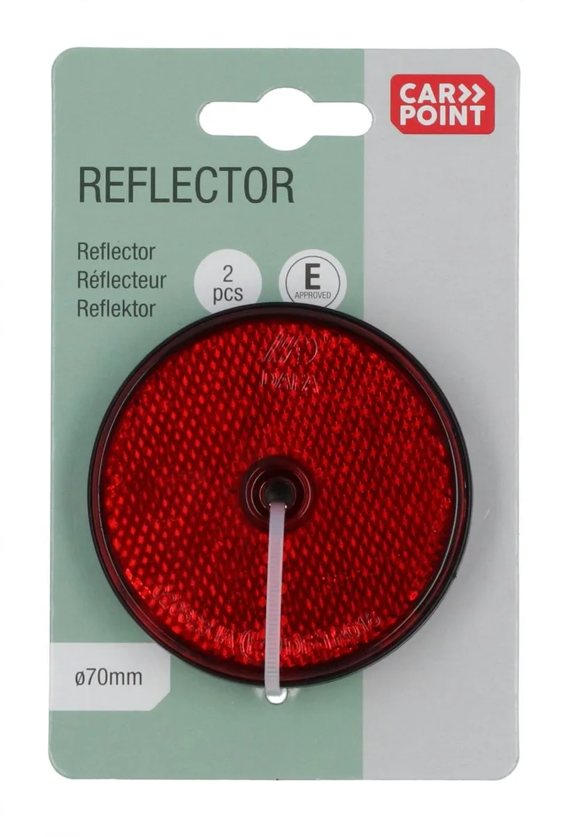 Carpoint Reflectoren Rond 70mm - Rood - 2 Stuks