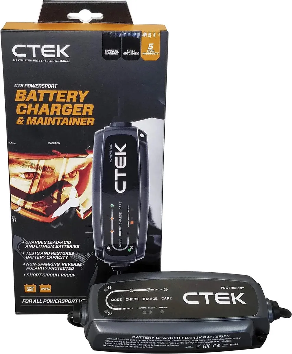 CTEK CT5 Powersport Acculader - AGM - afbeelding 6 van 6