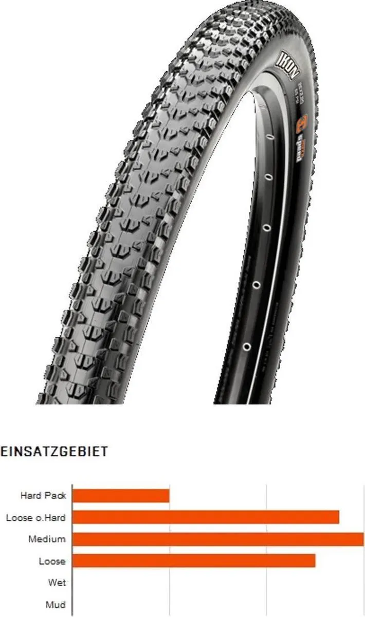 Maxxis Ikon Dual Exo TLR 29x2.20 Mountainbikeband - 55-622 - Zwart