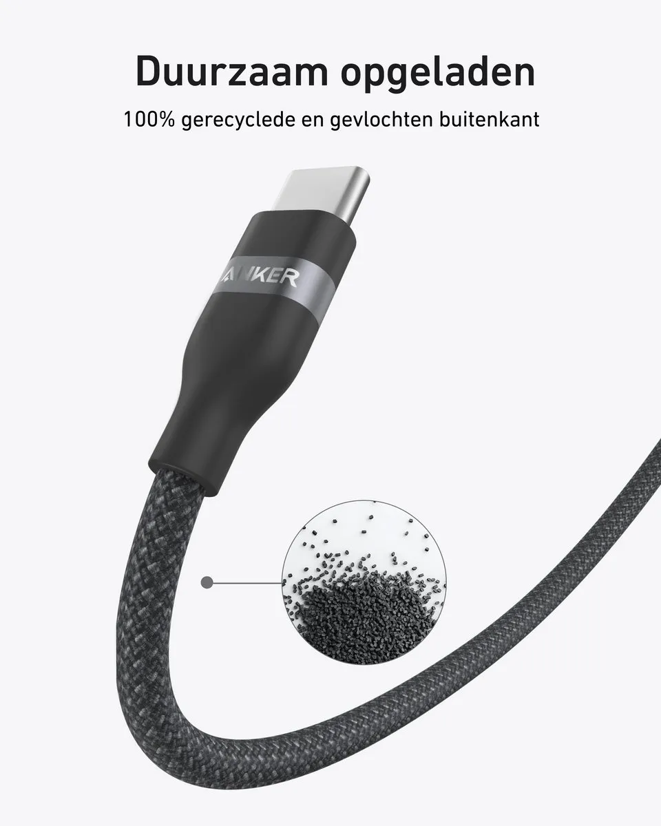 Anker A82E2012 USB-C Kabel 240W 1.8m - Zwart - afbeelding 6 van 6