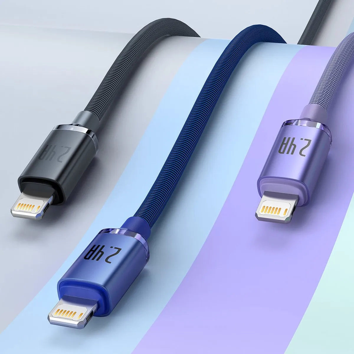 Baseus Crystal Shine Series USB-kabel Lightning - 2m - 2.4A - Zwart
