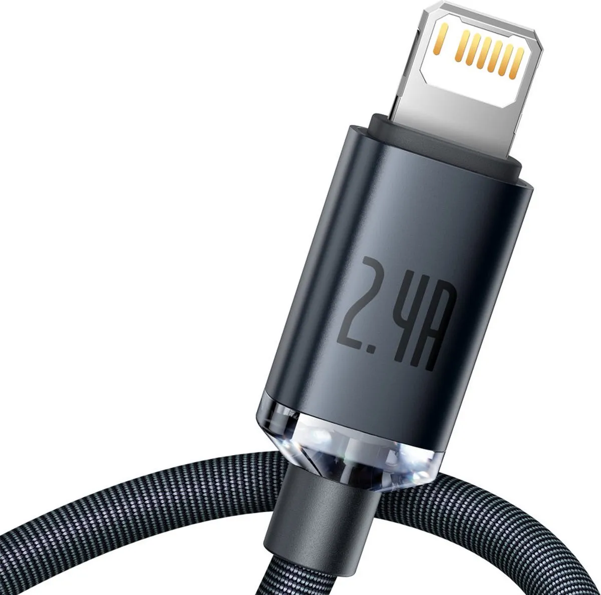 Baseus Crystal Shine Series USB-kabel Lightning - 2m - 2.4A - Zwart