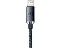 Baseus Crystal Shine Series USB-kabel Lightning - 2m - 2.4A - Zwart