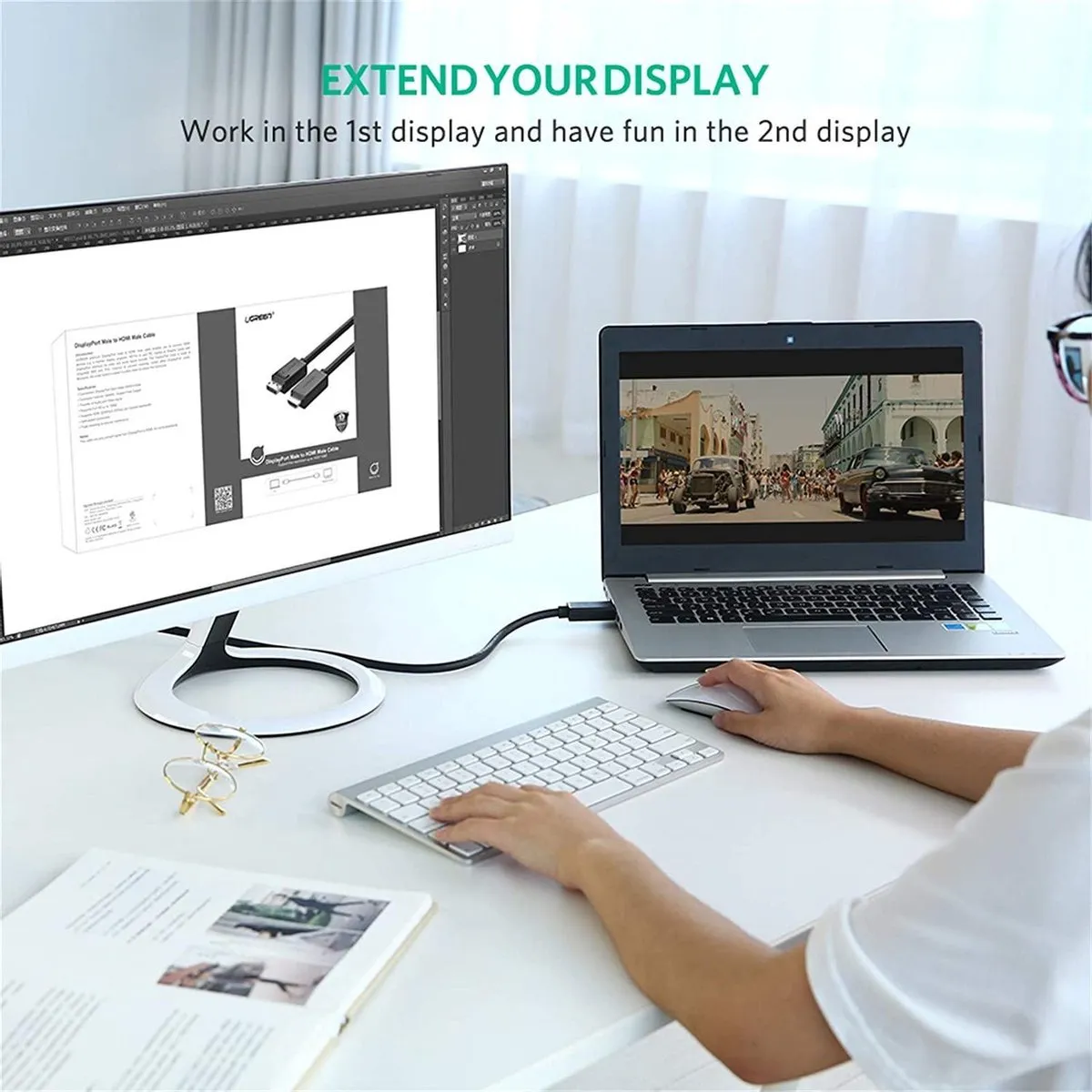 UGREEN DisPlayPort naar HDMI Kabel 4K 2m - Zwart
