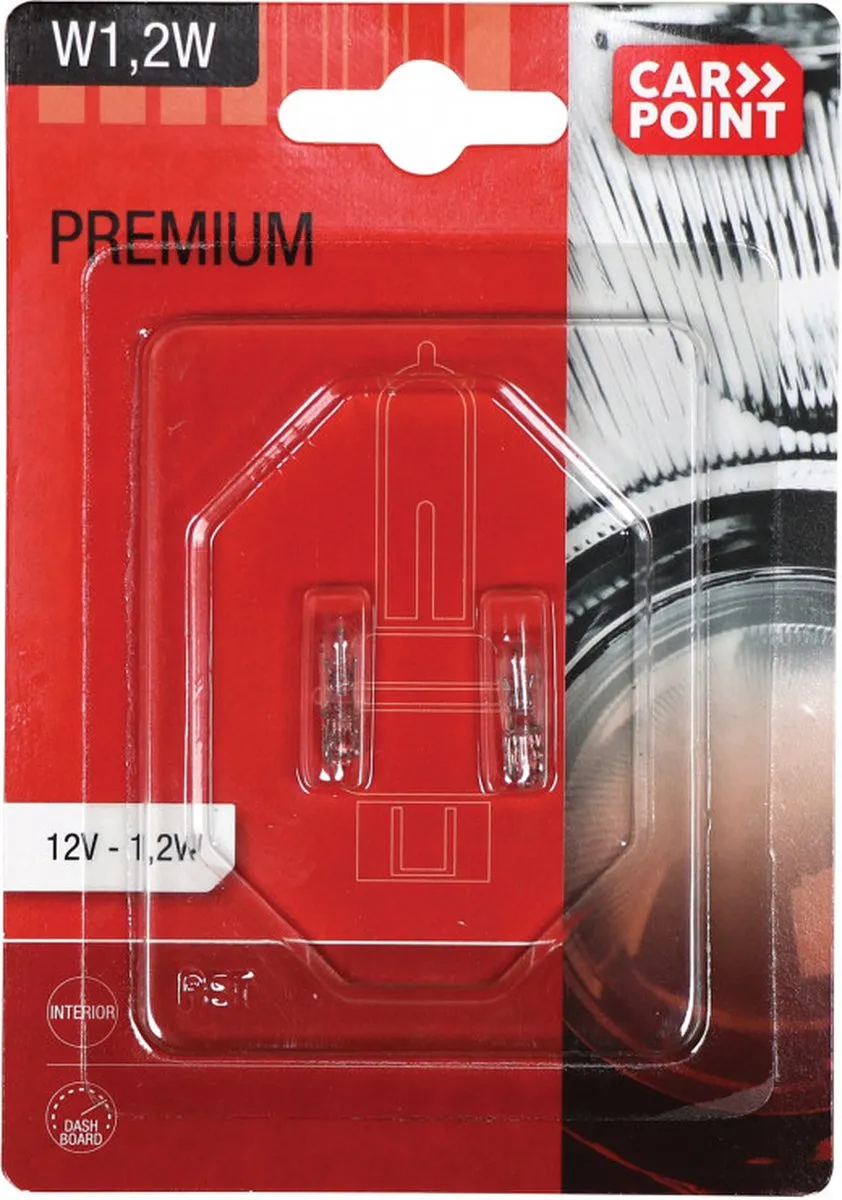 Carpoint Premium W1.2W Autolampen 12V - 2 Stuks