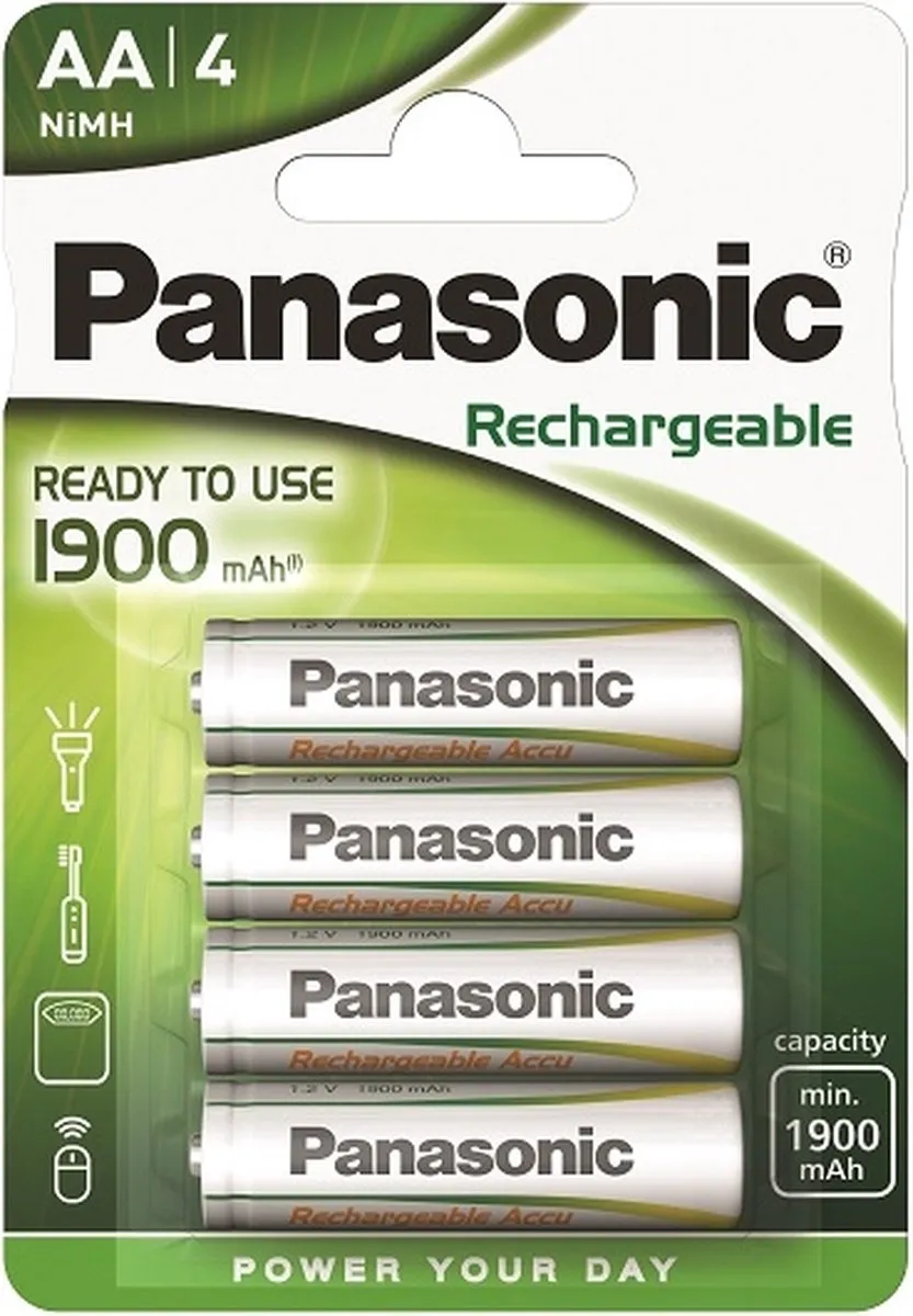 Panasonic EVOLTA AA Oplaadbare Batterijen 1900mAh - 4 Stuks
