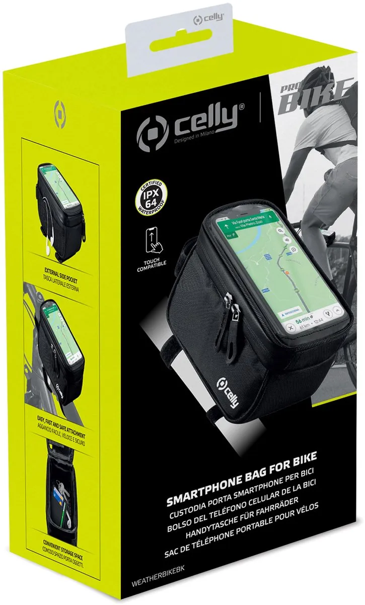 Celly Weatherbike Telefoonhouder - Zwart