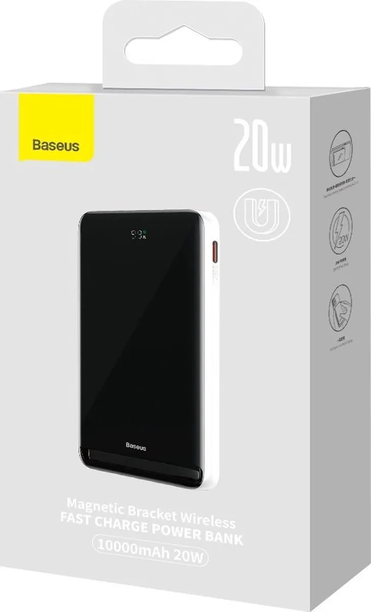 Baseus Magnetic Powerbank 10000mAh MagSafe 20W - Wit - afbeelding 6 van 6