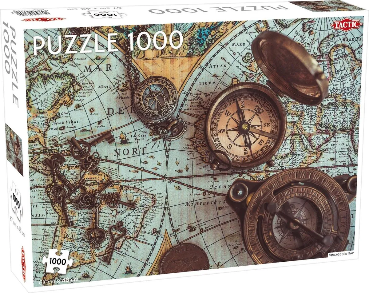 Tactic Puzzel Vintage Sea Map 1000 Stuks