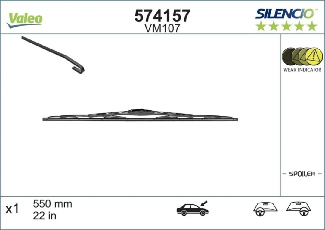 Valeo Silencio VM107 Spoilerwisser 55cm