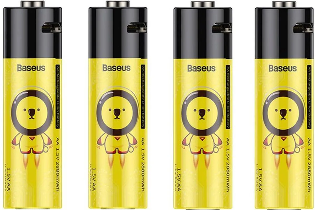 Baseus Oplaadbare AA Batterijen 1920mAh - 4 Stuks