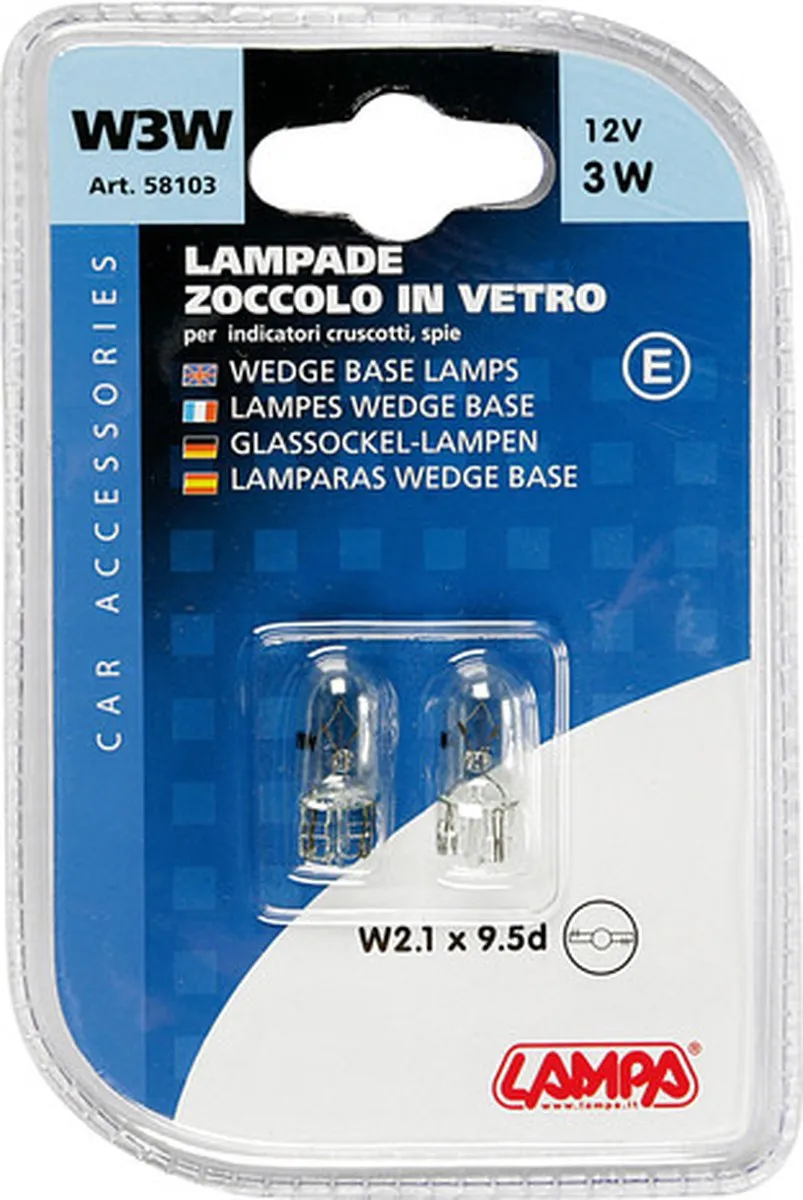Lampa 12V W3W Wedge Base Lamp 3W - Set van 2 - afbeelding 3 van 5