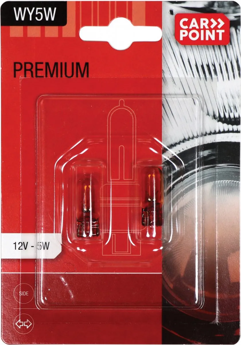 Carpoint Premium WY5W Autolampen - Helder Oranje - 2 Stuks