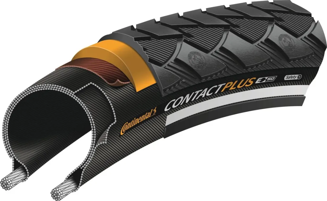 Continental Contact Plus Buitenband 28x1.60/42-622mm - Zwart met reflectie