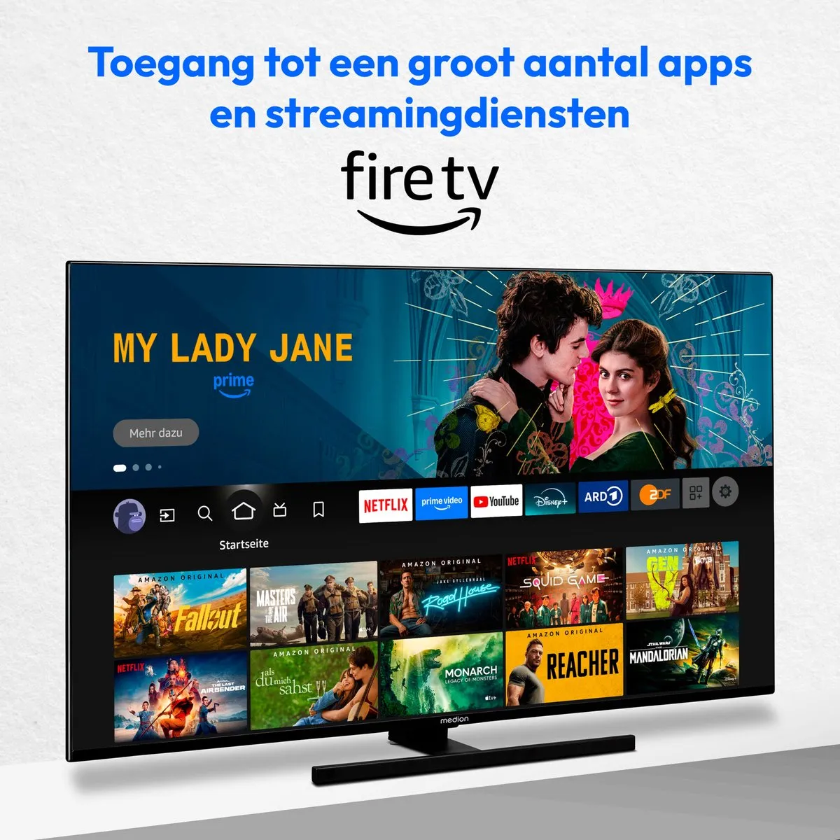 Medion X15032 50 inch QLED TV - 4K Smart Fire TV - Zwart