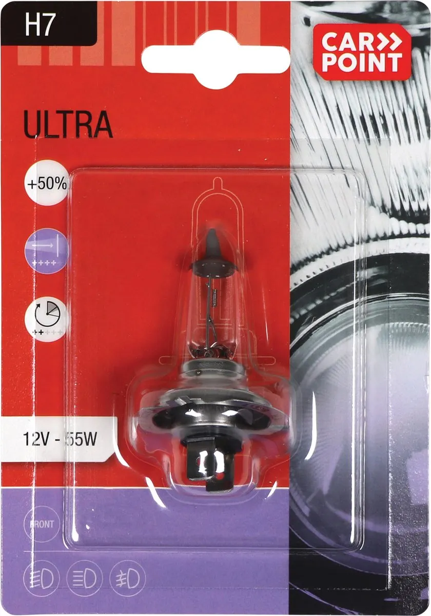 Carpoint UltraBright H7 12V Halogeenlamp - 55W - 2 Stuks