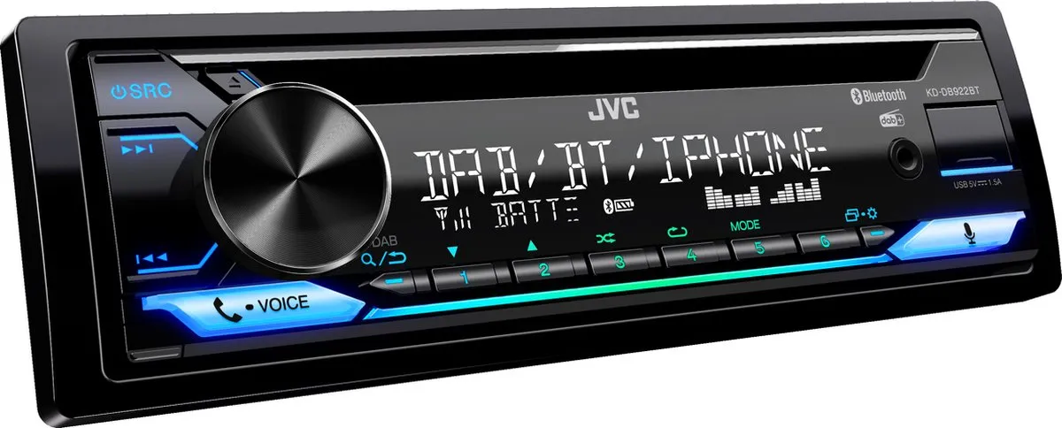 JVC KD-DB922BT Autoradio DAB+ - 59W - Zwart