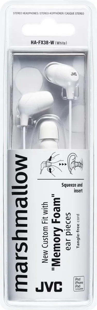 JVC Marshmallow HAFX38WE In-Ear Hoofdtelefoon