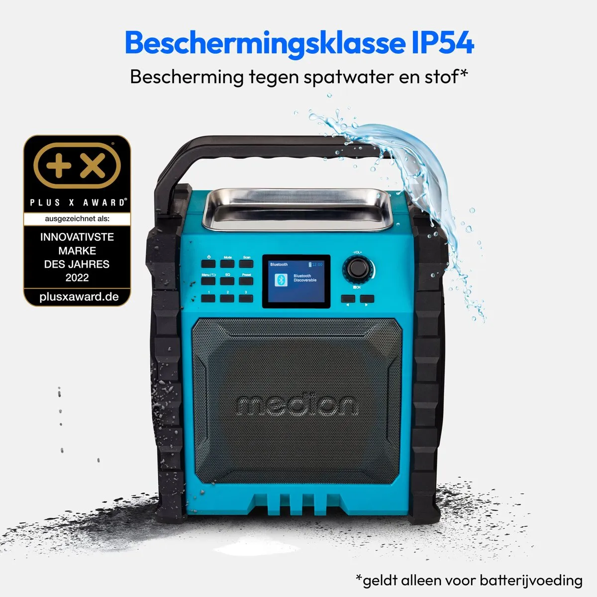 Medion MD43896 Bouwplaatsradio - 15W - DAB+/UKW - Groen